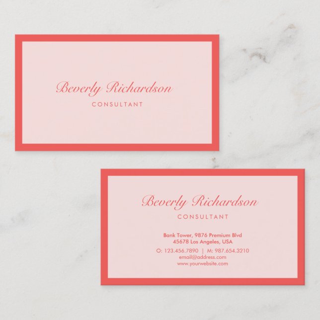 Modernes Elegante Luxe Minimalistisch Beruflich La Visitenkarte (Vorne/Hinten)