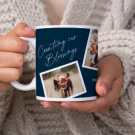 Modernes Elegantes 4 Foto Collage Familiengeschenk Kaffeetasse