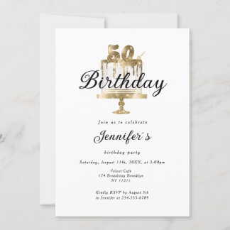 Modernes, elegantes 50. Einladung zum Geburtstag