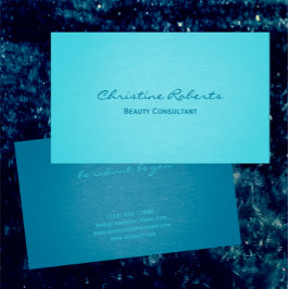 Modernes Elegantes Aqua Aquamariner Schönheitssalo Visitenkarte