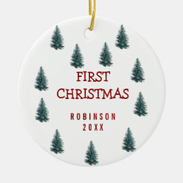 Modernes elegantes Baby First Christmas Baby Keramik Ornament