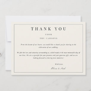 Modernes & elegantes Beige Danke Karte