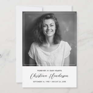 Modernes elegantes Beileid Beerdigung Foto Dankeskarte