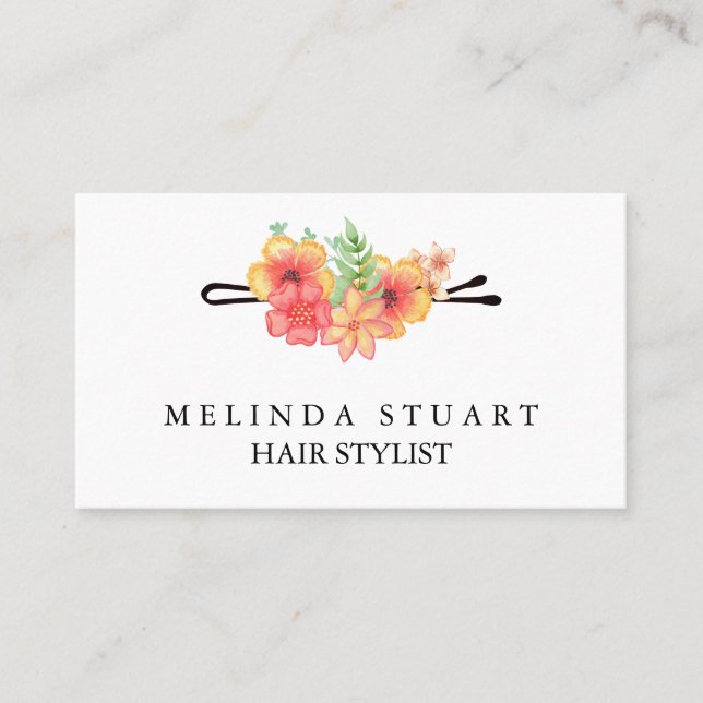 Modernes, elegantes Berufliches Hair Stylist-Logo Visitenkarte (Vorderseite)