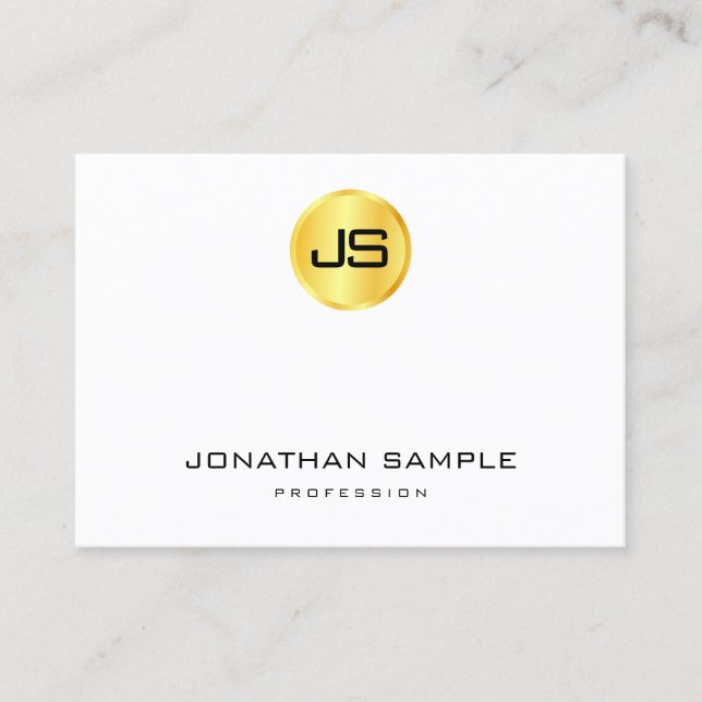 Modernes, elegantes Berufliches Trendy Monogram Visitenkarte (Vorderseite)