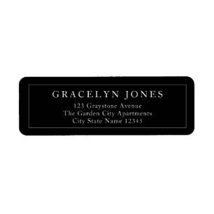 Modernes, elegantes Black Address Label