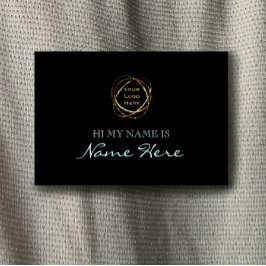 Modernes elegantes Black Aqua Add Business-Logo Namensschild