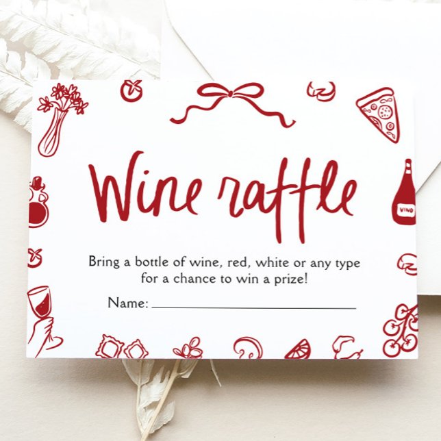 Modernes elegantes Black Bow Raffle Game Ticket Einladung (Modern Elegant Black Bow Wine Raffle Game Ticket)
