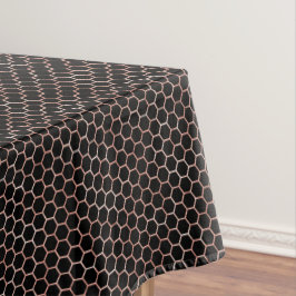 Modernes elegantes Black & Gold Bee Honeycomb Must Tischdecke