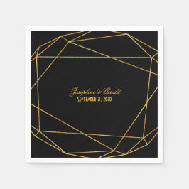 Modernes elegantes Black & Gold Empfang Dinner Serviette