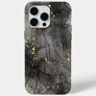 Modernes elegantes Black Gold Marble Case-Mate iPhone Hülle