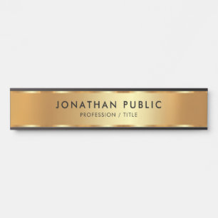 Modernes elegantes Black & Gold Template Luxus Tre Türschild