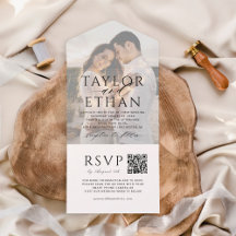 Modernes elegantes Black Wedding Foto QR Code
