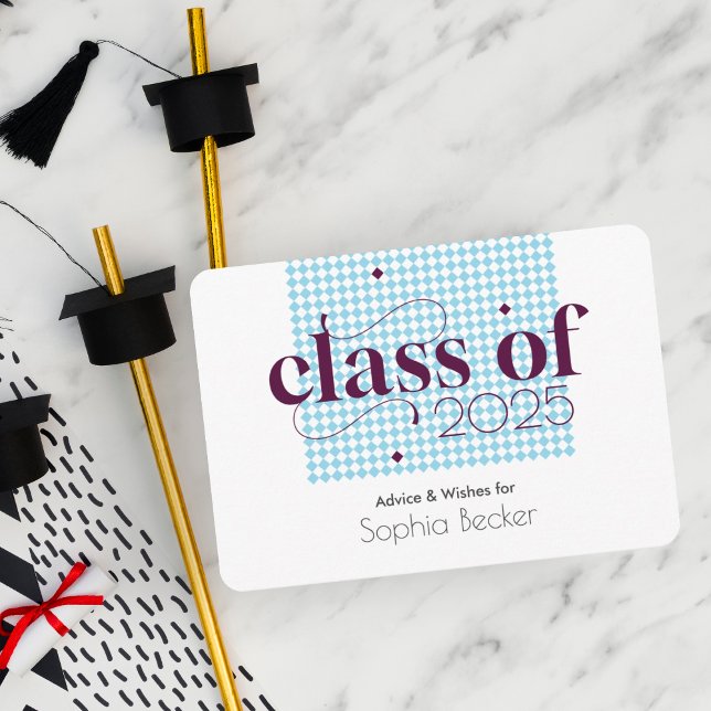 Modernes elegantes Blauer Graduiertenmuster Begleitkarte (Von Creator hochgeladen)