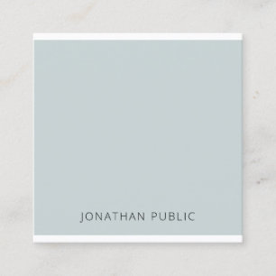 Modernes elegantes blaues Grün-einfaches Quadratische Visitenkarte