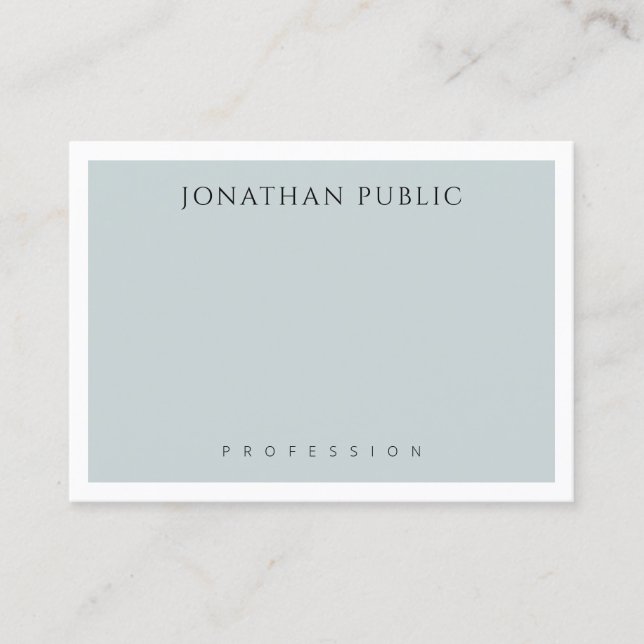 Modernes, elegantes, blaugrünes Minimalistisches T Visitenkarte (Vorderseite)