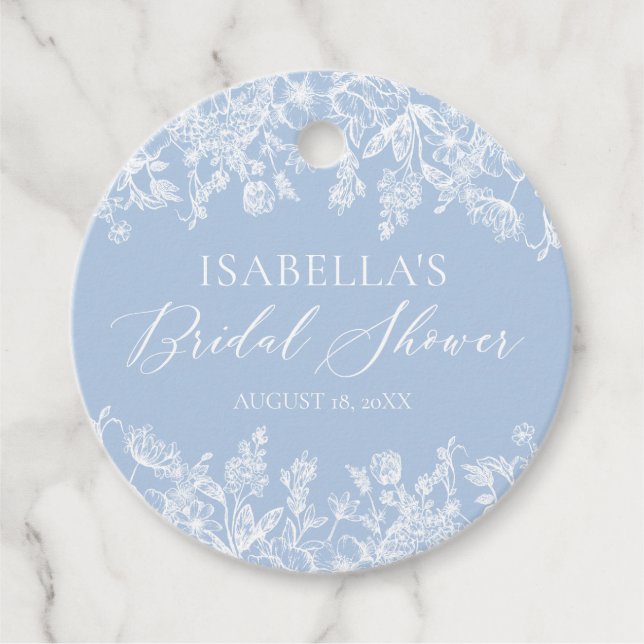 Modernes Elegantes Blue Brautparty Geschenkanhänger (Vorderseite)