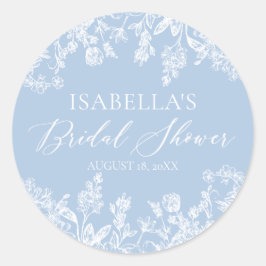 Modernes Elegantes Blue Brautparty Runder Aufkleber