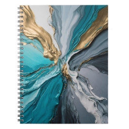 Modernes elegantes Blue Gold Marble Spiralnotebook Notizblock