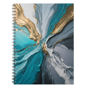 Modernes elegantes Blue Gold Marble Spiralnotebook Notizblock