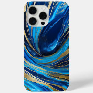 Modernes, elegantes Blue Gold Marble Universe Case-Mate iPhone Hülle