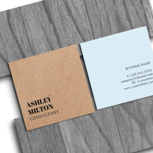 Modernes, elegantes Blue PRINTED Kraft Paper Consu Quadratische Visitenkarte
