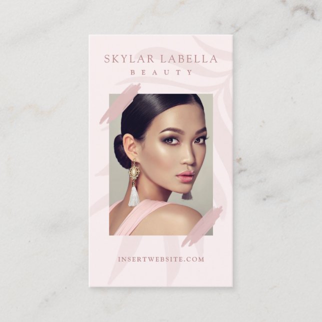 Modernes & elegantes Blumengestein Pinselstrich St Visitenkarte (Vorderseite)