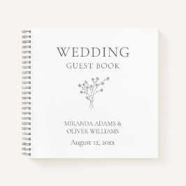 Modernes, elegantes Blumenstrauß-Gästebuch Notizbuch