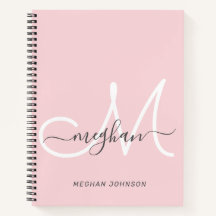 Modernes, elegantes Blush White Script Monogram