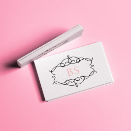 Modernes elegantes Boho Black Frame Monogramm Visitenkarte