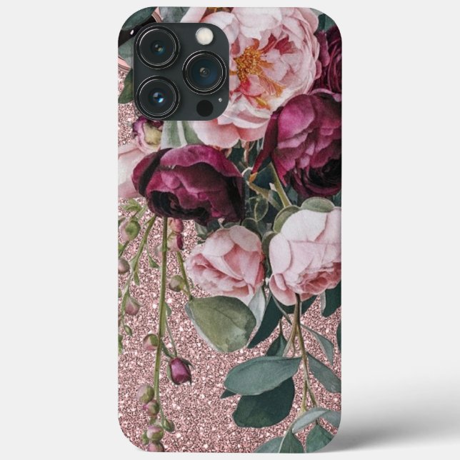 Modernes elegantes bordeauxrosa Rosa Case-Mate iPh iPhone Hülle (Rückseite)