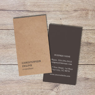 Modernes elegantes Brown Kraft Paper Consultant Visitenkarte