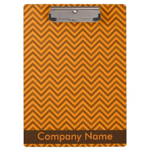 Modernes elegantes Brown & Orange Zigzag Company L Klemmbrett