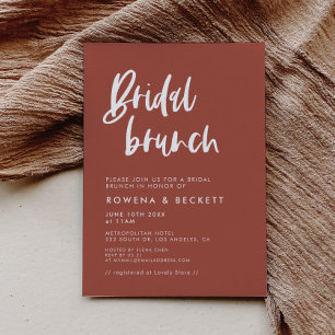 Modernes elegantes Burnt Brick Bridal Brunch Einladung