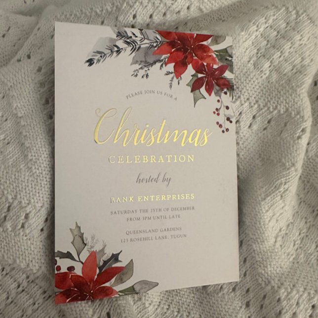 Modernes elegantes Corporate Christmas Party Gold Folieneinladung (Von Creator hochgeladen)