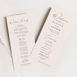 Modernes, elegantes Cream-Hochzeitsprogramm