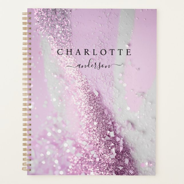 Modernes, elegantes Design, Glitzer, hellviolett s Planer (Vorderseite)