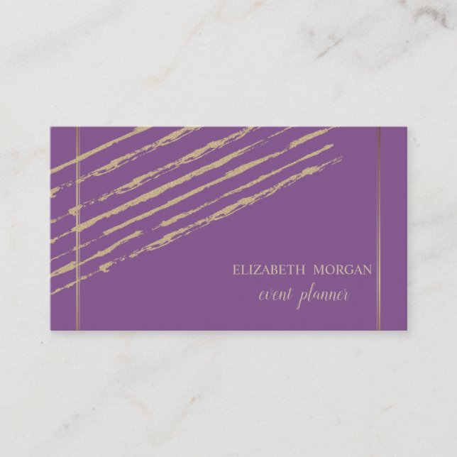 Modernes Elegantes Design,Glitzer Streifen,Violett Visitenkarte (Vorderseite)