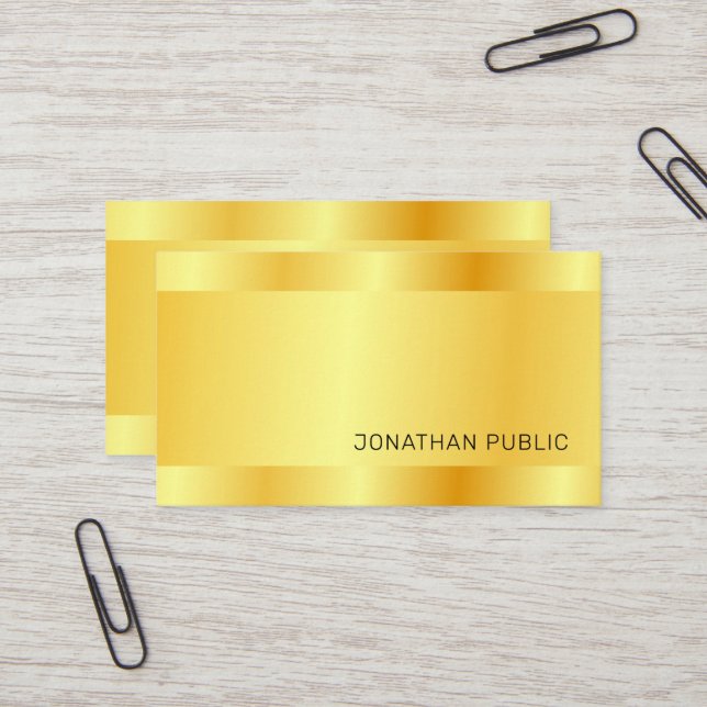 Modernes, elegantes Design Gold Look Visitenkarte (Vorderseite/Rückseite Beispiel)