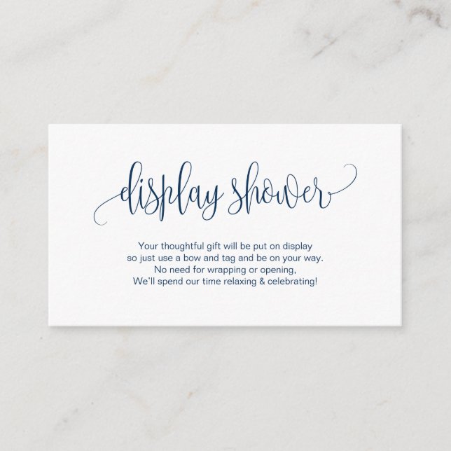 Modernes, elegantes Drehbuch, Navy Blue, Display-D Begleitkarte (Vorderseite)