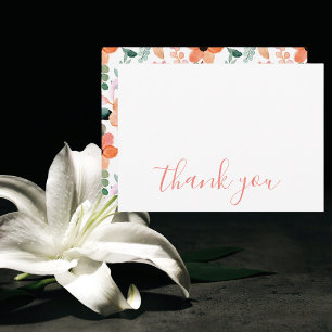 Modernes Elegantes, einfaches Blumenmuster Dankeskarte