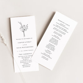 Modernes elegantes einfaches Hochzeitsprogramm für