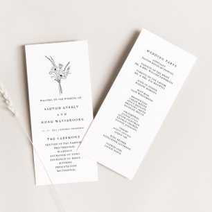 Modernes elegantes einfaches Hochzeitsprogramm für