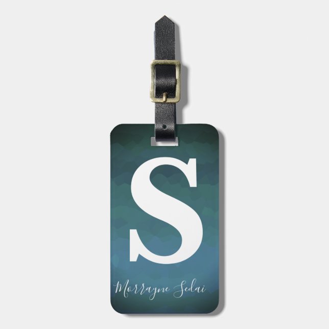 Modernes elegantes einfaches Wasserfarben Ombre Mo Gepäckanhänger (Vorderseite vertikal)