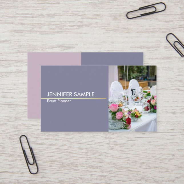 Modernes elegantes Ereignis mit harmonischen Farbe Visitenkarte (Vorderseite/Rückseite Beispiel)