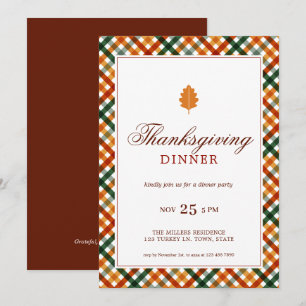 Modernes Elegantes Erntedank Dinner Party Einladung