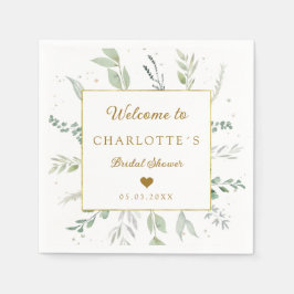 Modernes, elegantes Eukalyptus-Brautparty Serviette