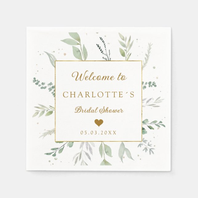 Modernes, elegantes Eukalyptus-Brautparty Serviette (Vorderseite)