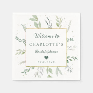 Modernes, elegantes Eukalyptus-Brautparty Serviette