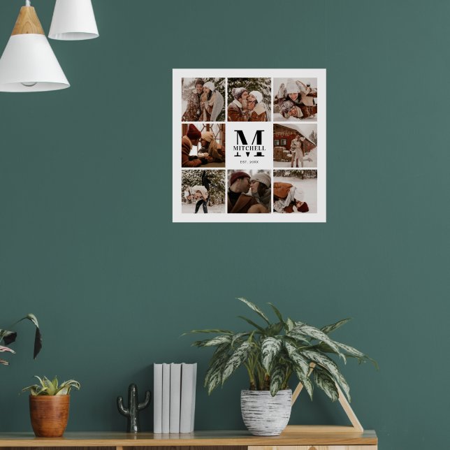 Modernes, elegantes Familienfoto Collage White Kee Poster (Wohnzimmer 1)